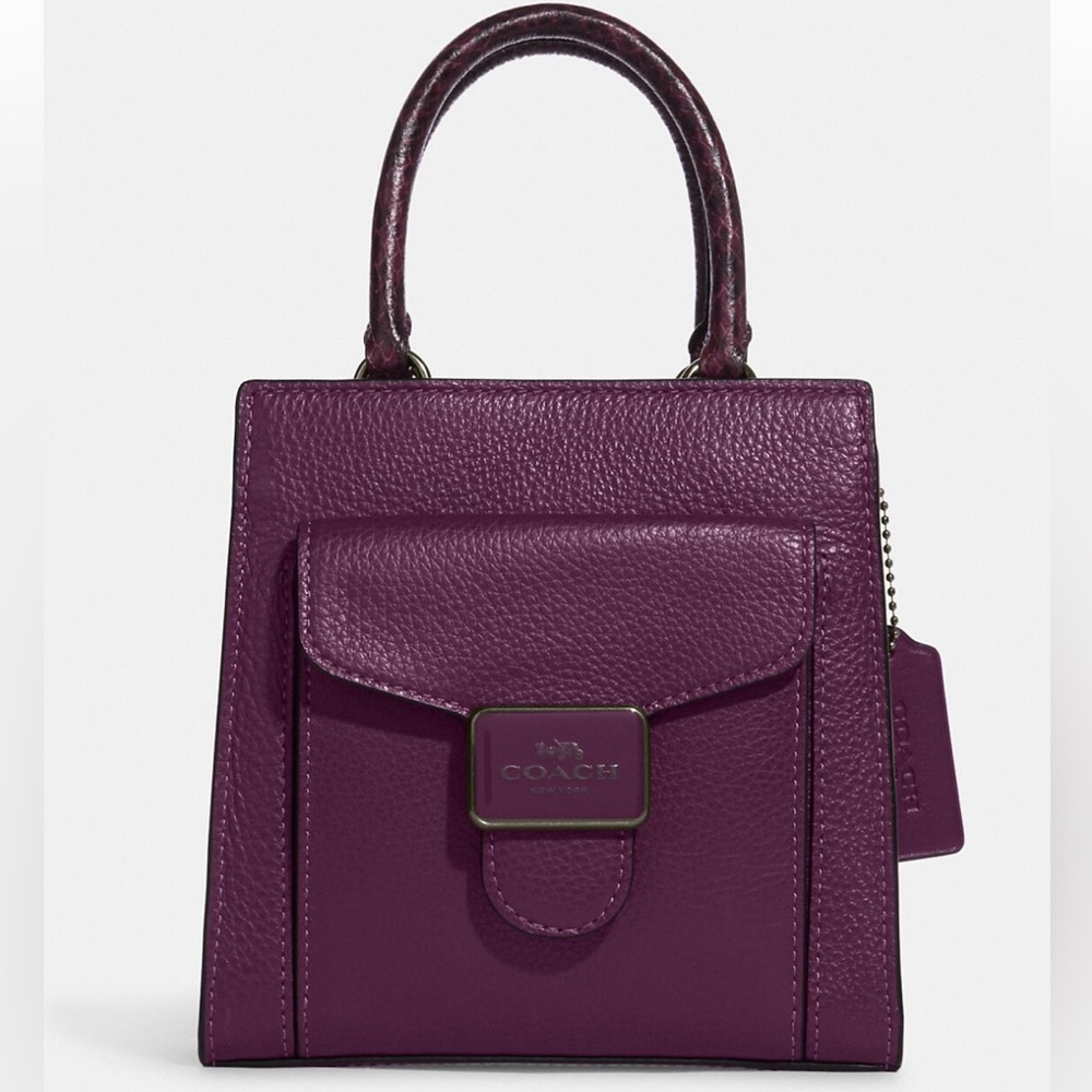 Coach Mini Pepper Crossbody in Black Antique Nickel/Boysenberry, NWT